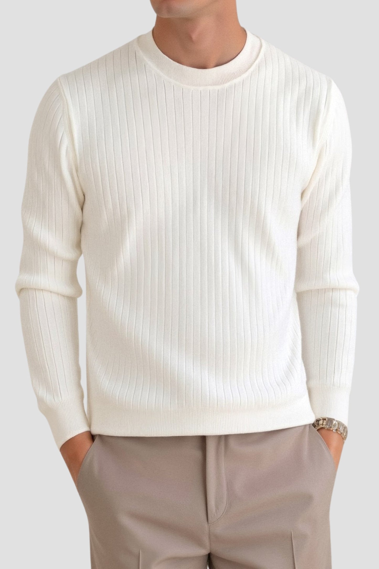 Rippstrick Herren Longsleeve Pullover