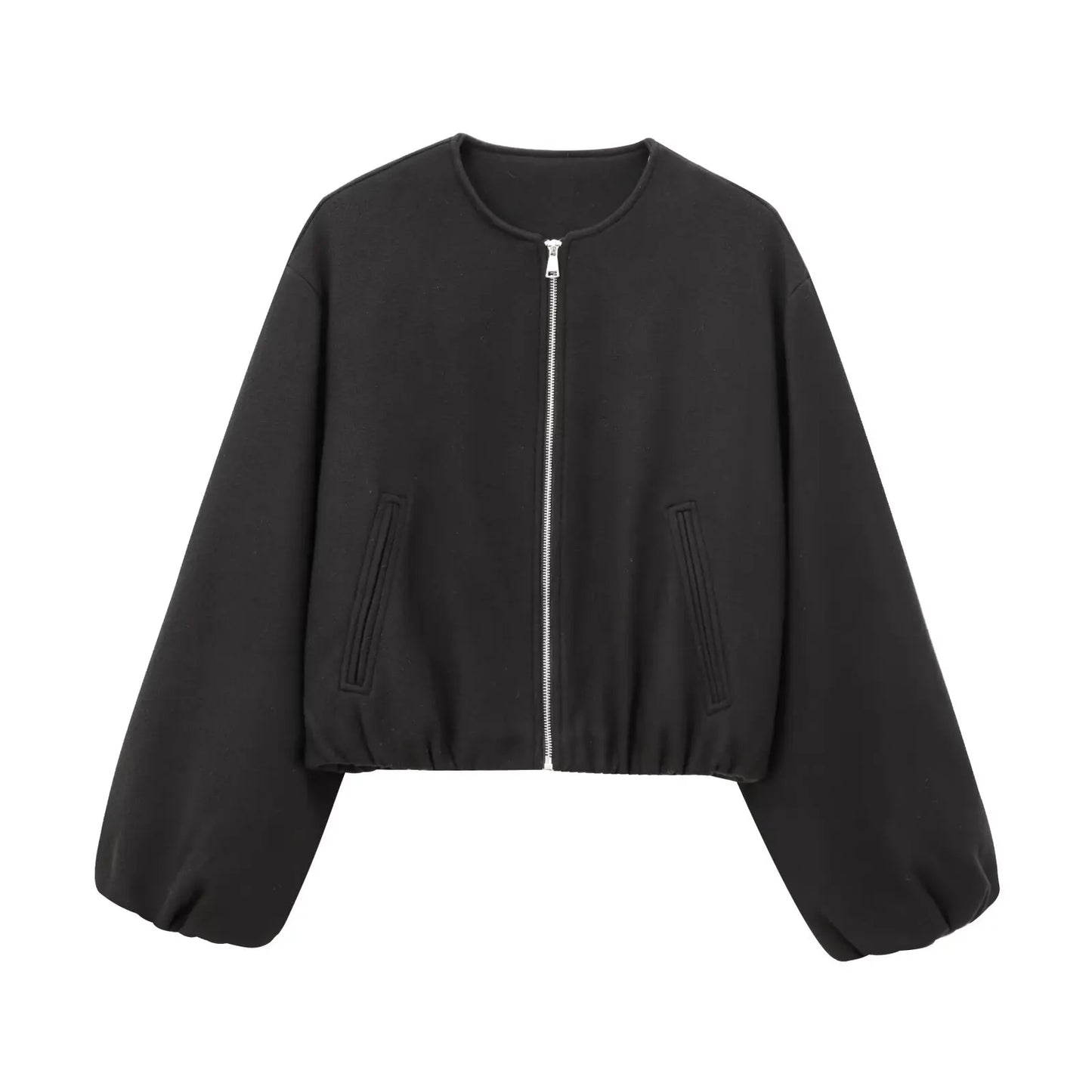 Bomber jacket women with zipper