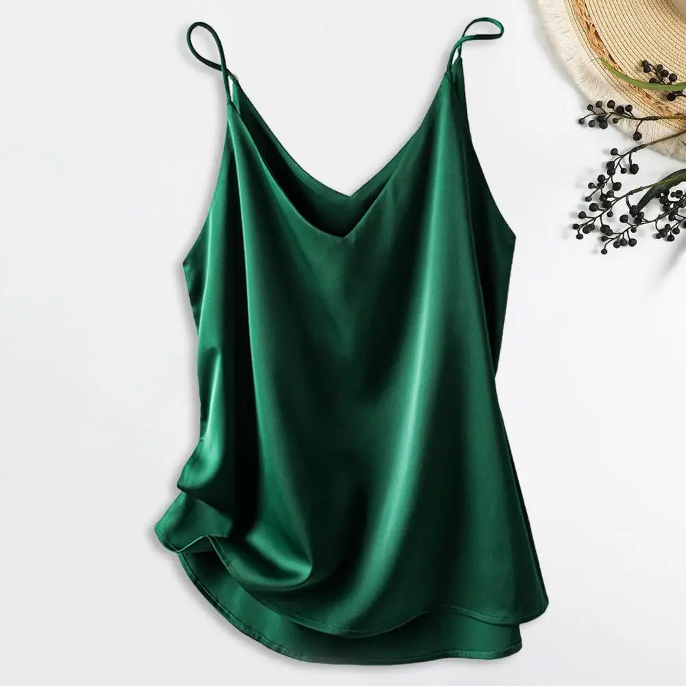 Adelheid | Ärmelloses Seidentop für Damen mit Spaghettiträgern