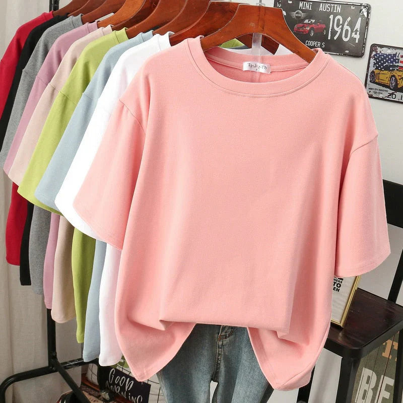 Variant image for Rhoswen | Übergrößes Baumwoll-T-Shirt für Damen - Lässiges Oberteil Damen-71