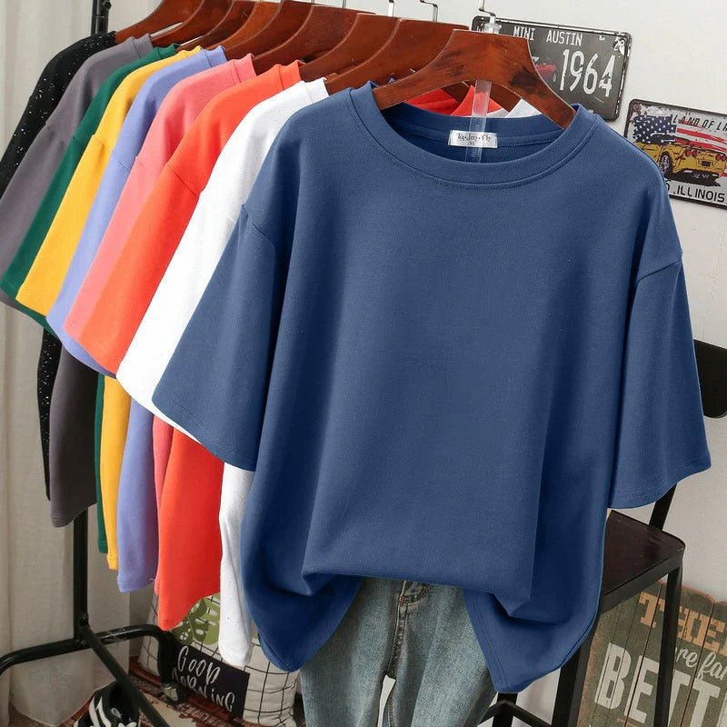 Variant image for Rhoswen | Übergrößes Baumwoll-T-Shirt für Damen - Lässiges Oberteil Damen-78