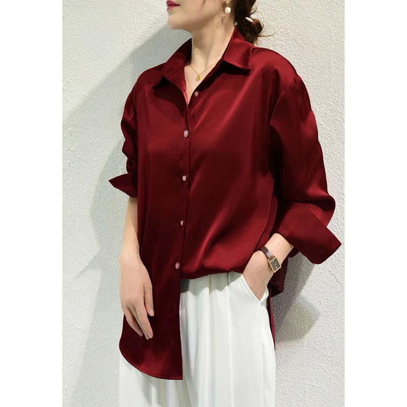 Sanne | Stilvoll Satinbluse für Frauen
