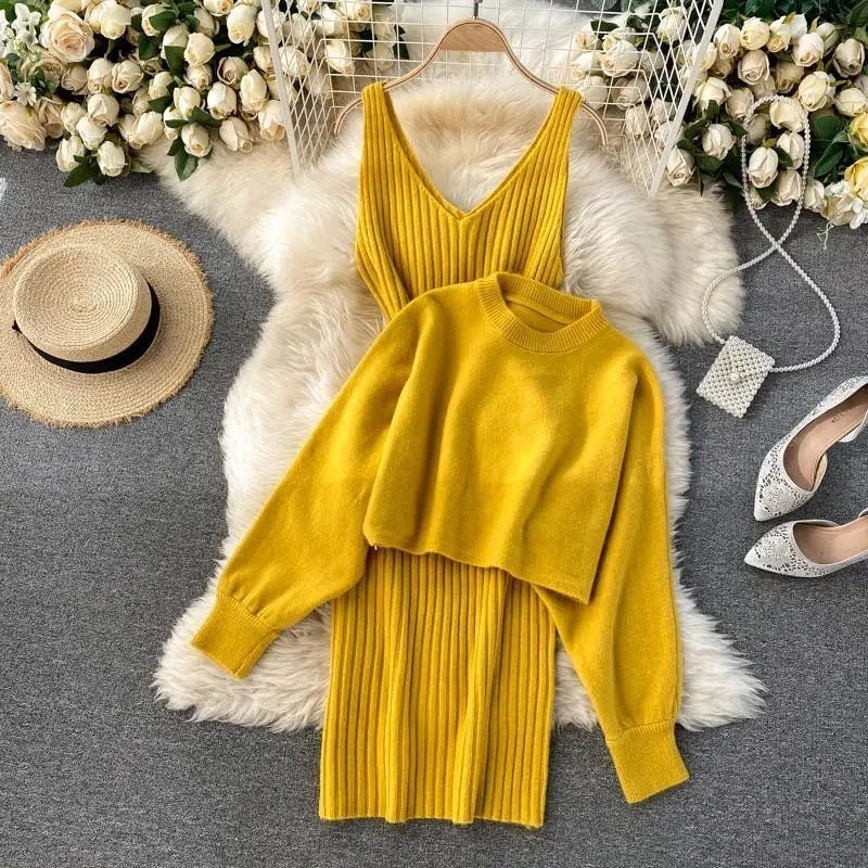 Beatrix | Strickkleid und Pullover Set für Damen