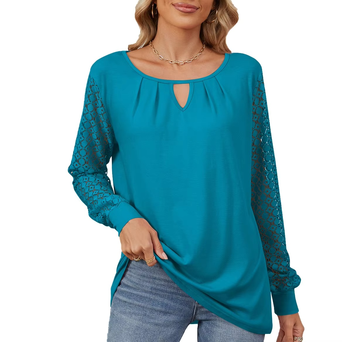 Variant image for Carlotta | Modisches Langarm-Top für Damen mit Spitzendetails-16