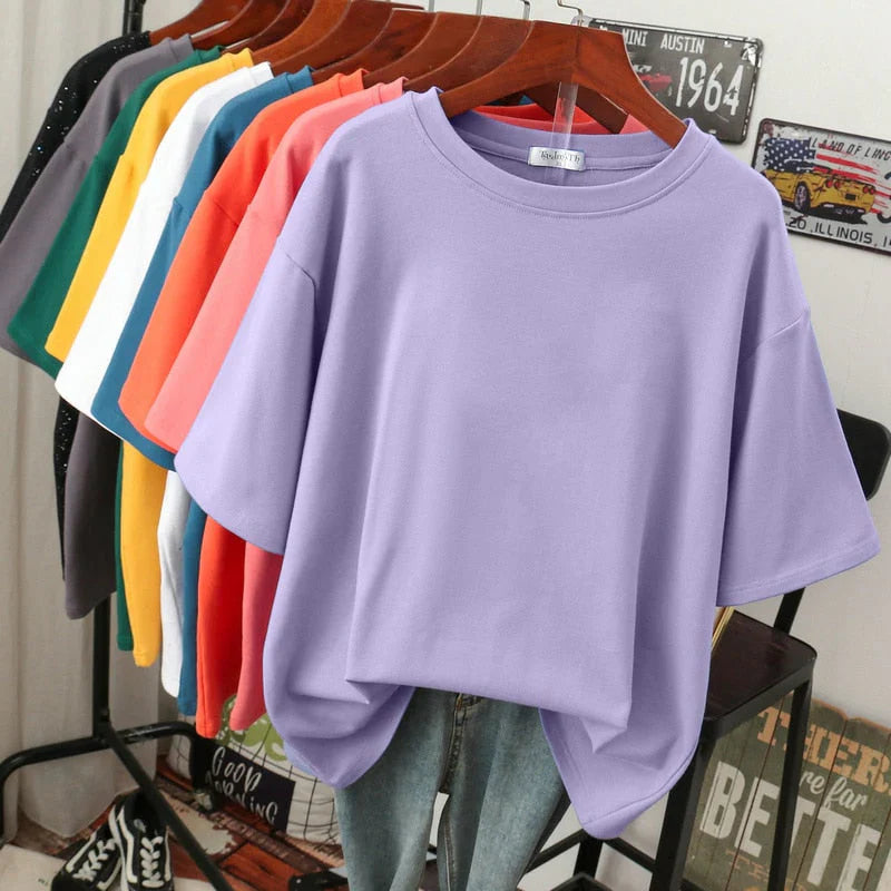 Rhoswen | Übergrößes Baumwoll-T-Shirt für Damen