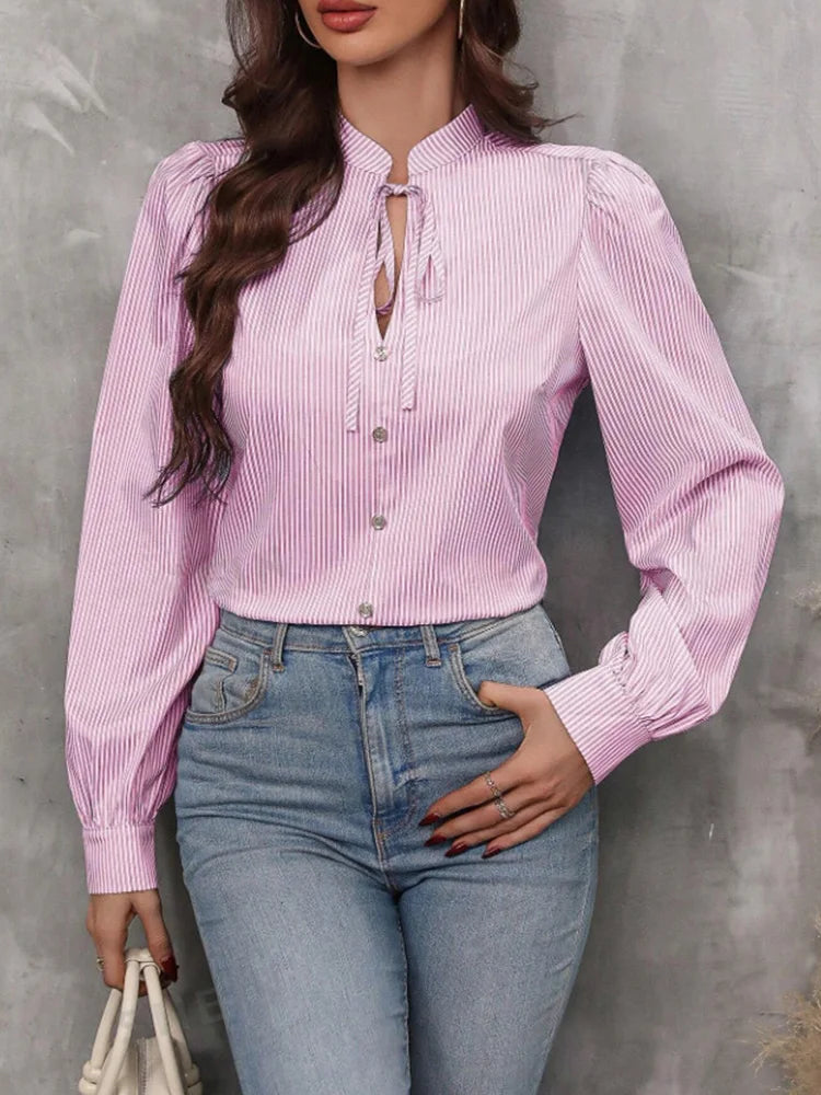 Fleur | Trendig V-Ausschnitt bluse für Frauen