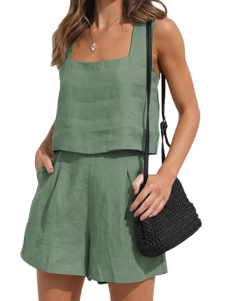 Beatrix | Elegantes Sommer-Set für Damen aus atmungsaktivem Leinen