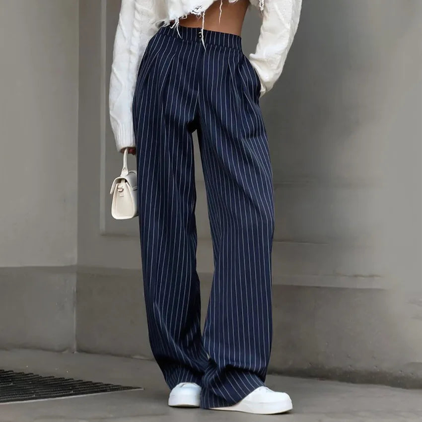 Variant image for Beatrix | Gestreifte Stoffhose für Damen - Bequeme Hosen im Modernen Look-1
