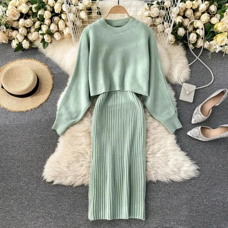 Beatrix | Strickkleid und Pullover Set für Damen