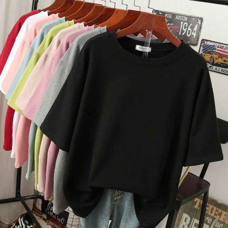 Variant image for Rhoswen | Übergrößes Baumwoll-T-Shirt für Damen - Lässiges Oberteil Damen-57