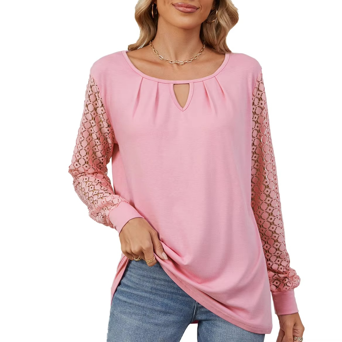 Variant image for Carlotta | Modisches Langarm-Top für Damen mit Spitzendetails-21