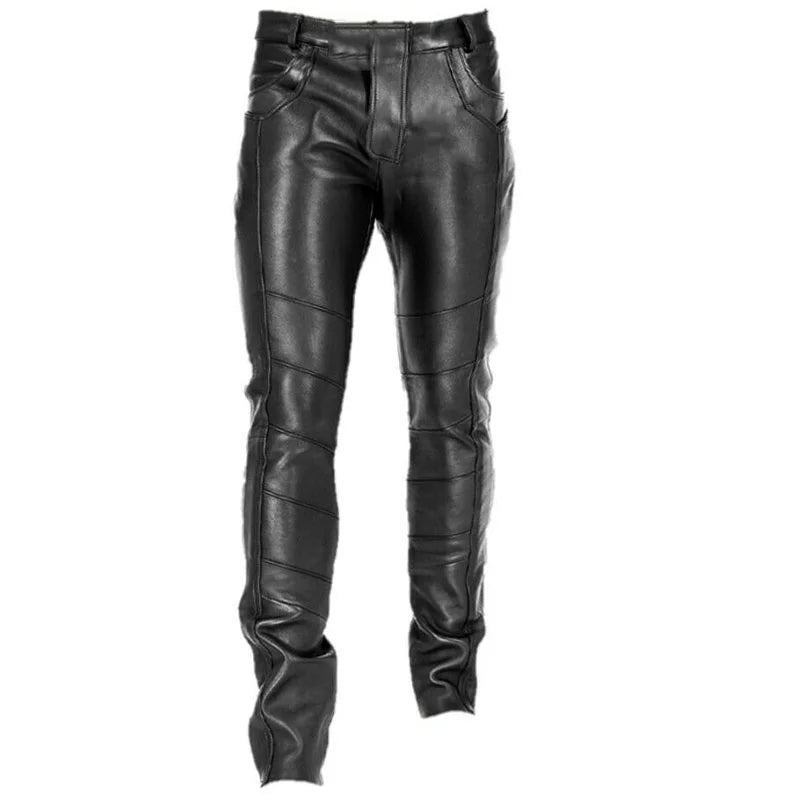 Schwarze PU-Leder Herren Hosen