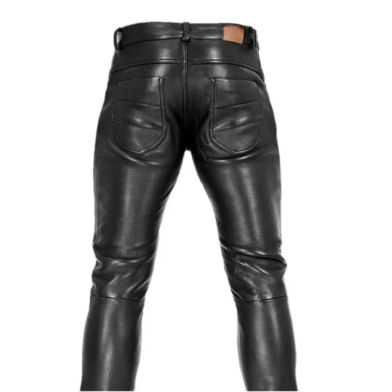 Schwarze PU-Leder Herren Hosen