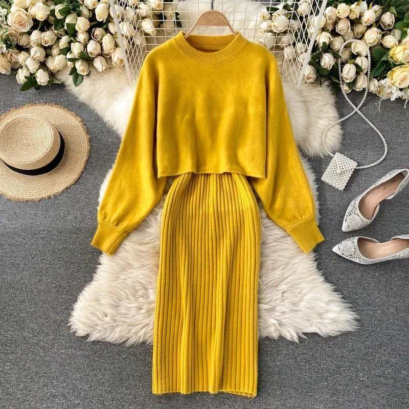 Beatrix | Strickkleid und Pullover Set für Damen