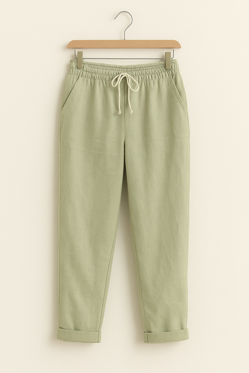 Hose with elastic waistband and drawstring