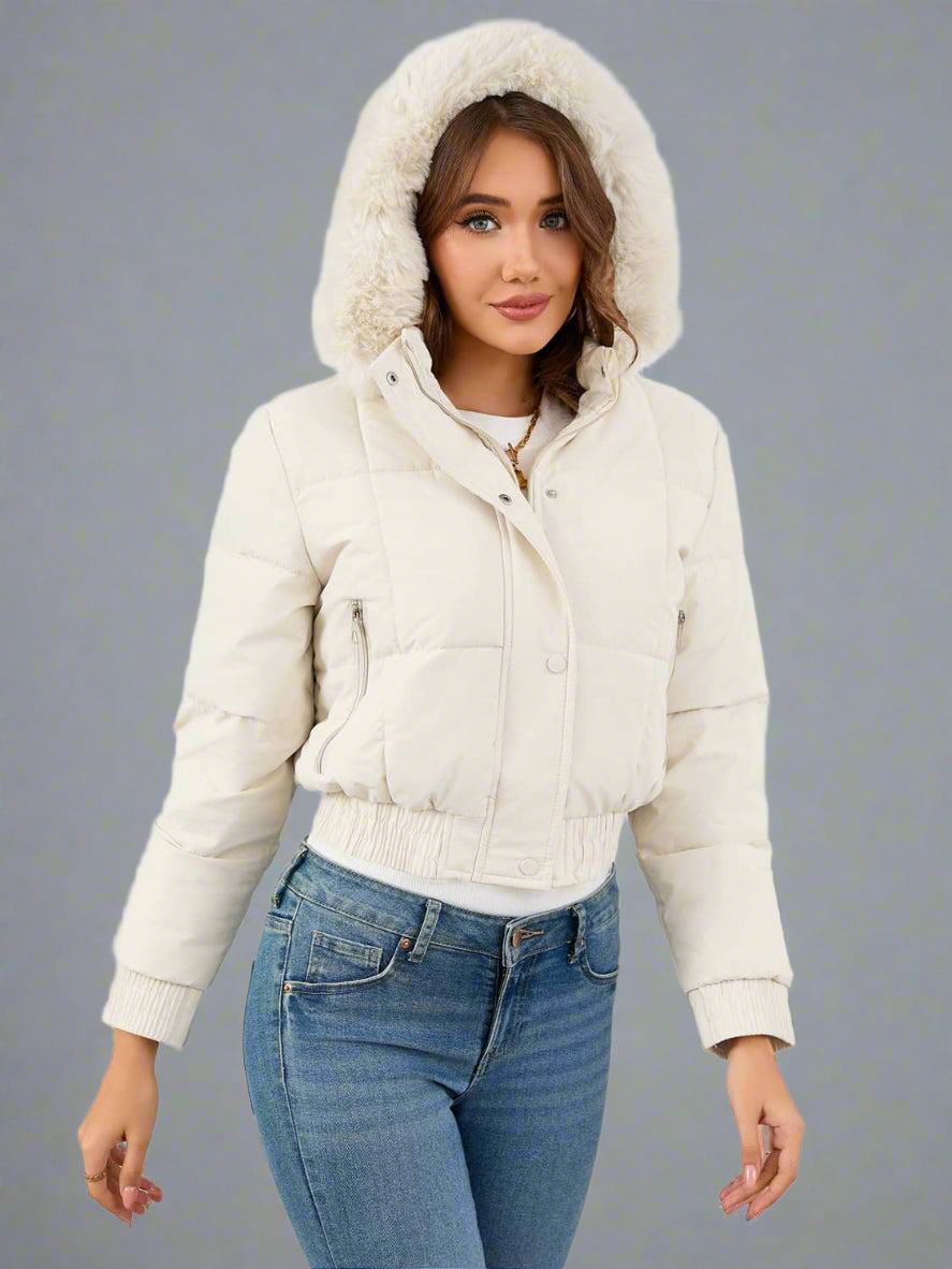 Schmal geschnittene Steppjacke aus Baumwolle