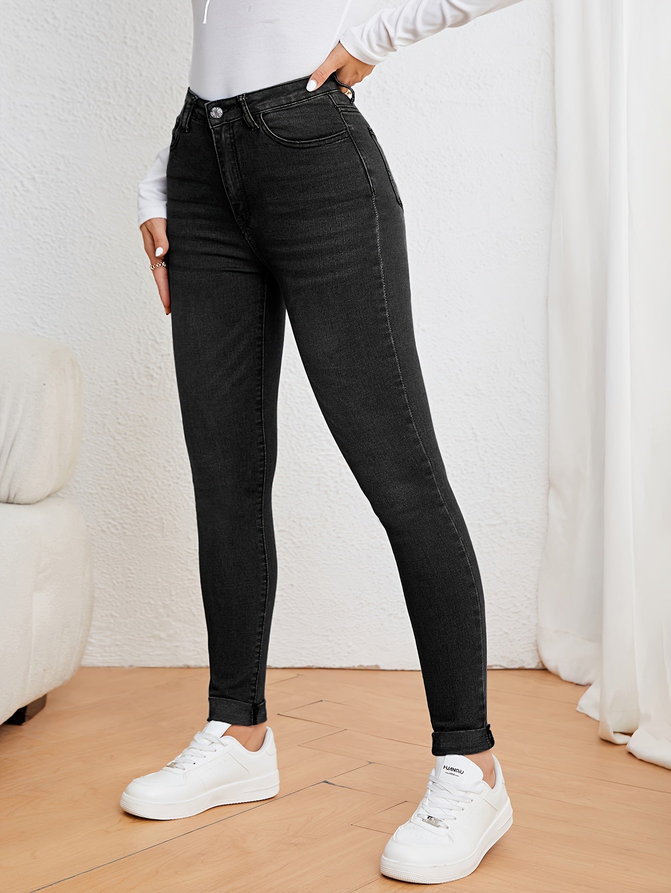 Slim Fit Damenjeans mit Hoher Taille
