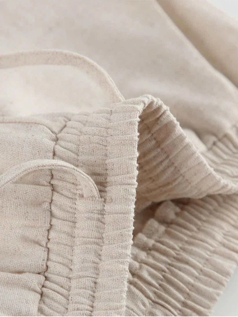 Sommer Set aus Leinen mit Minimalistischem Design und Verstellbarem Bund