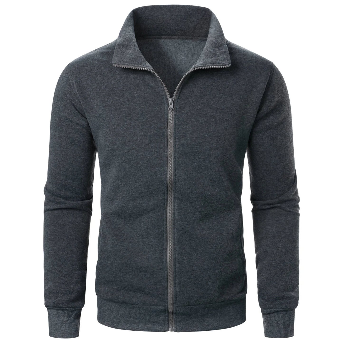 Sportlicher Herren Hoodie mit Stehkragen und Reißverschluss