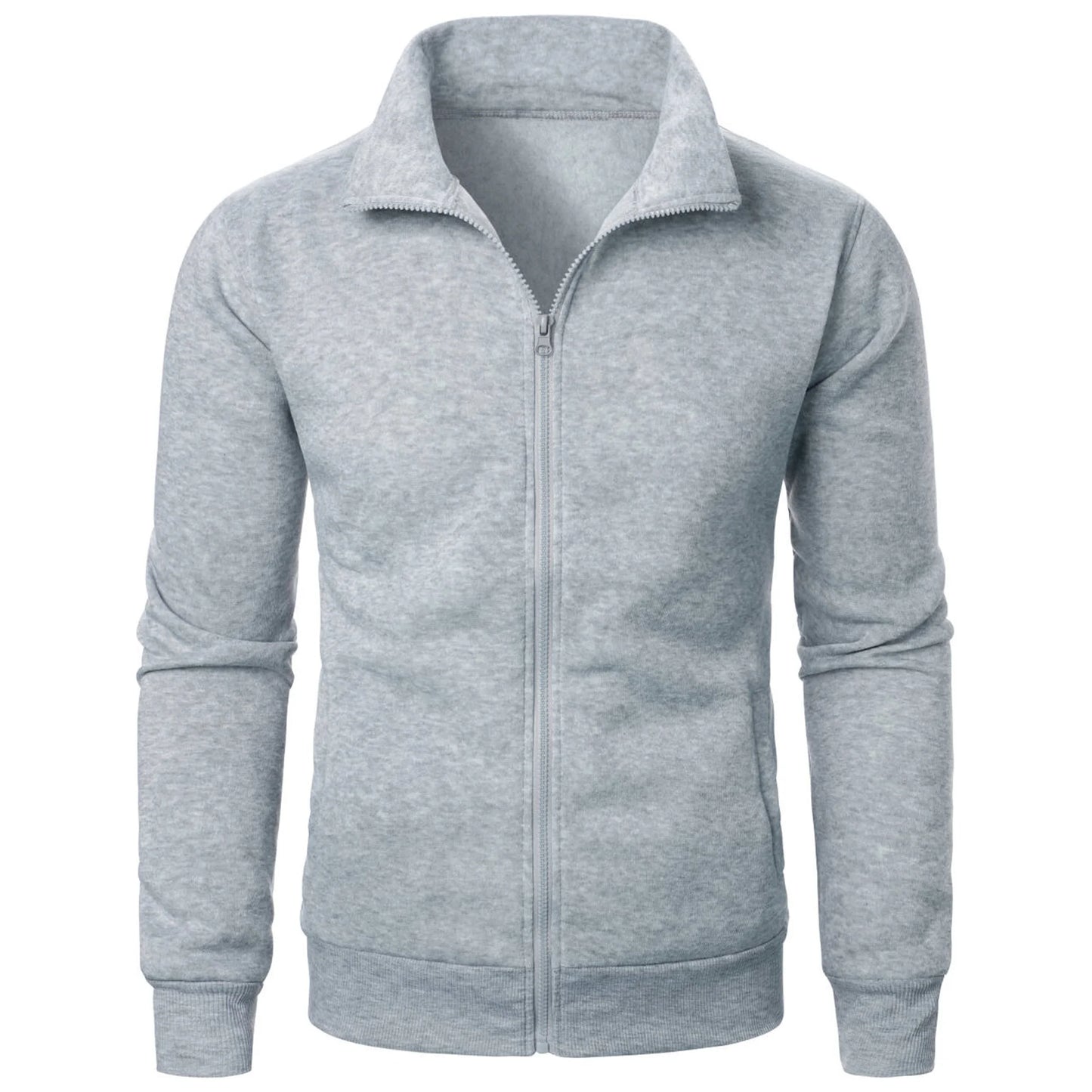 Sportlicher Herren Hoodie mit Stehkragen und Reißverschluss