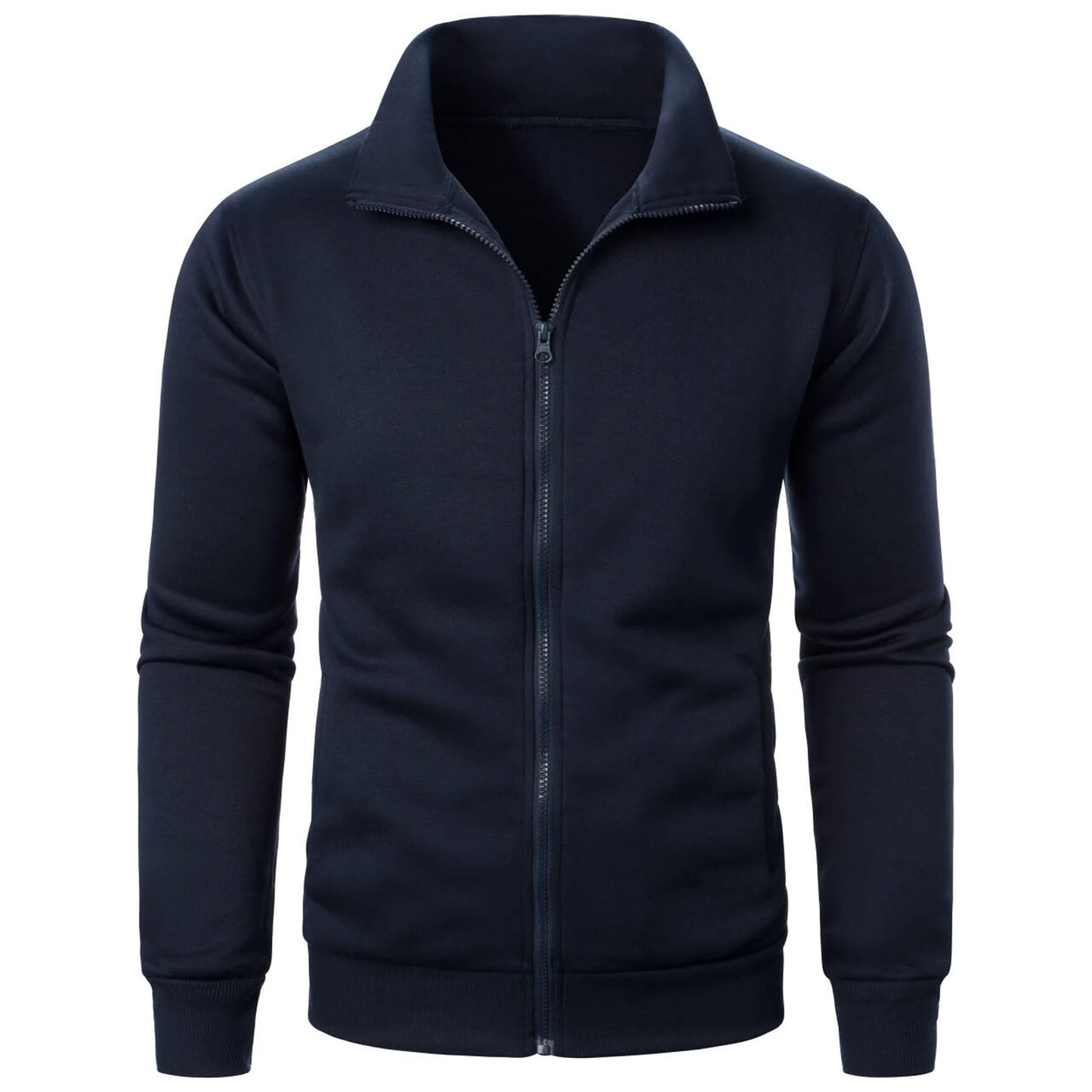 Sportlicher Herren Hoodie mit Stehkragen und Reißverschluss
