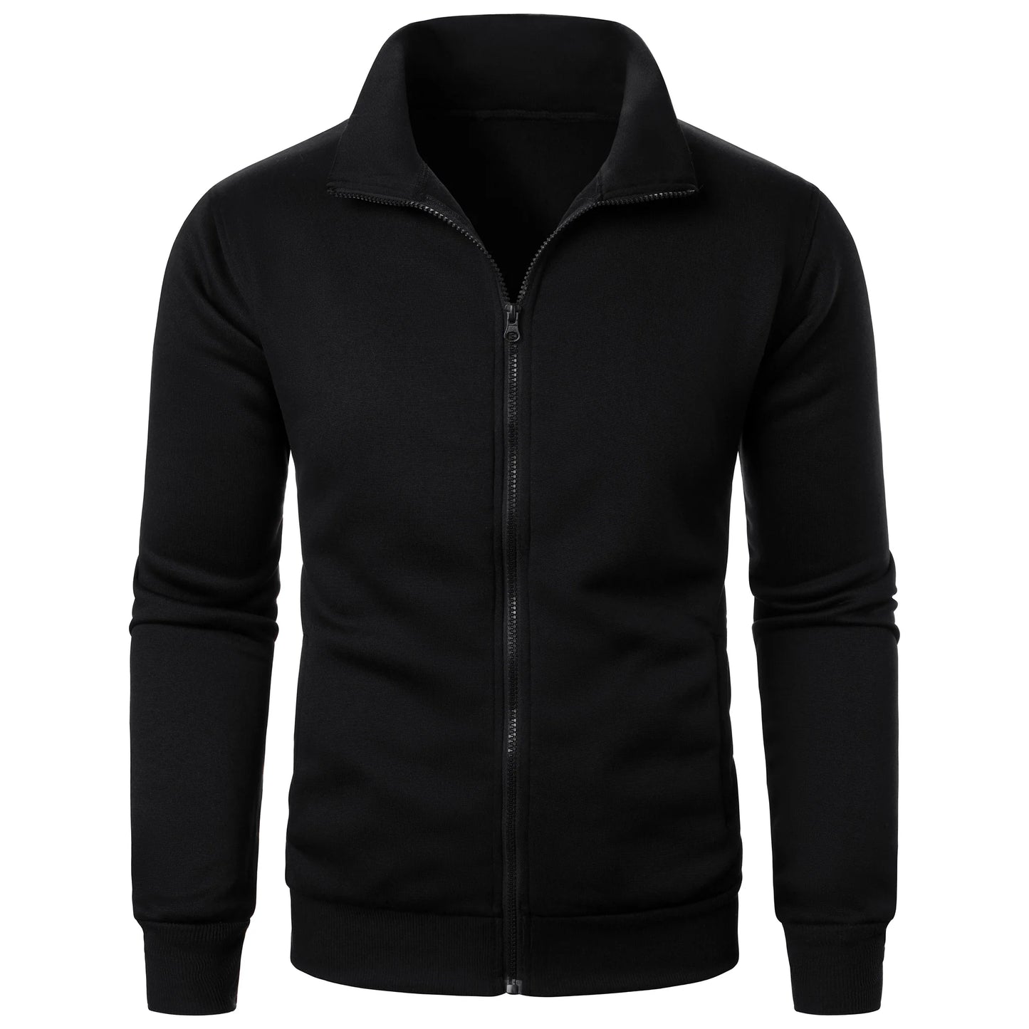 Sportlicher Herren Hoodie mit Stehkragen und Reißverschluss