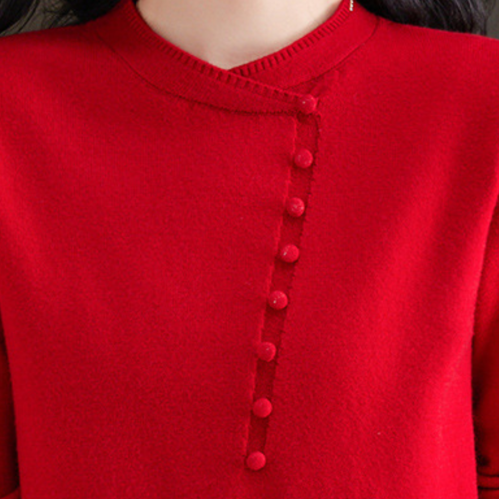 Stilvoller Damenpullover mit Knöpfen