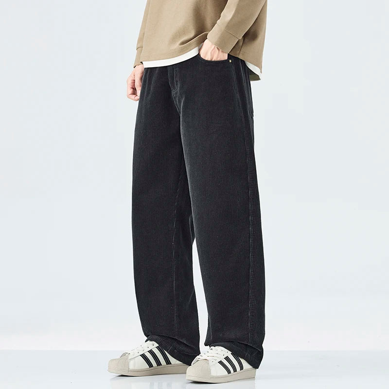 Streifen Cord Hosen Herren mit Elastischem Bund