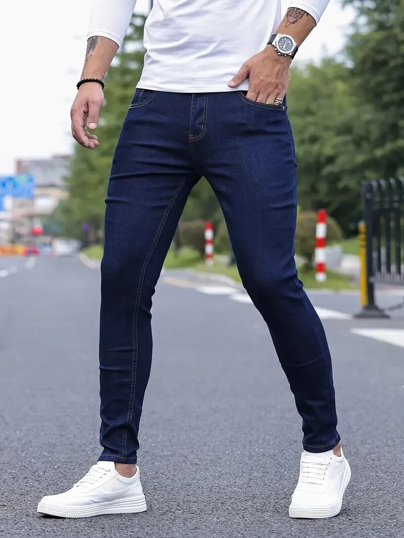 Stretch slim-fit jeans for men – comfortable and stylish denim pants in various colors
