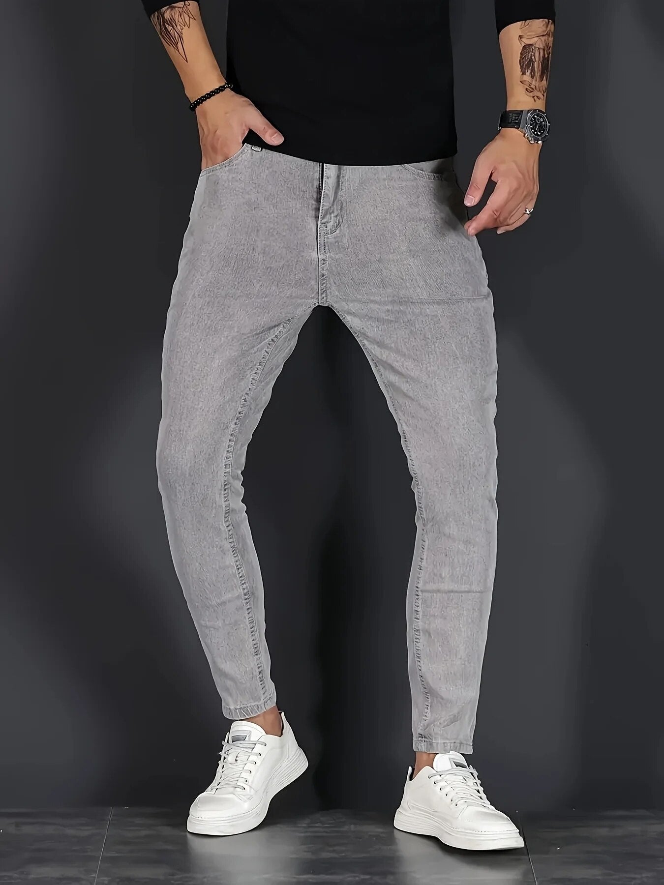 Stretch slim-fit jeans for men – comfortable and stylish denim pants in various colors