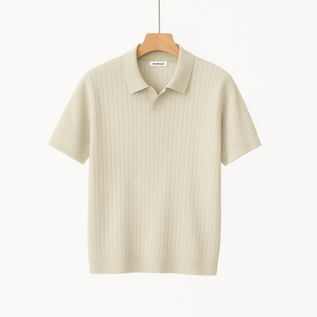 Strick Poloshirt Herren Kurzarm