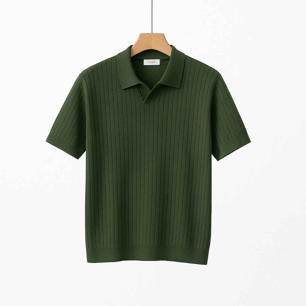 Strick Poloshirt Herren Kurzarm