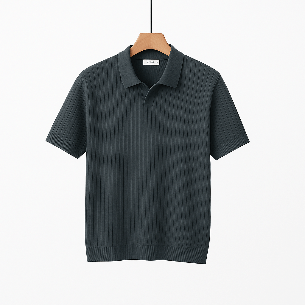 Strick Poloshirt Herren Kurzarm