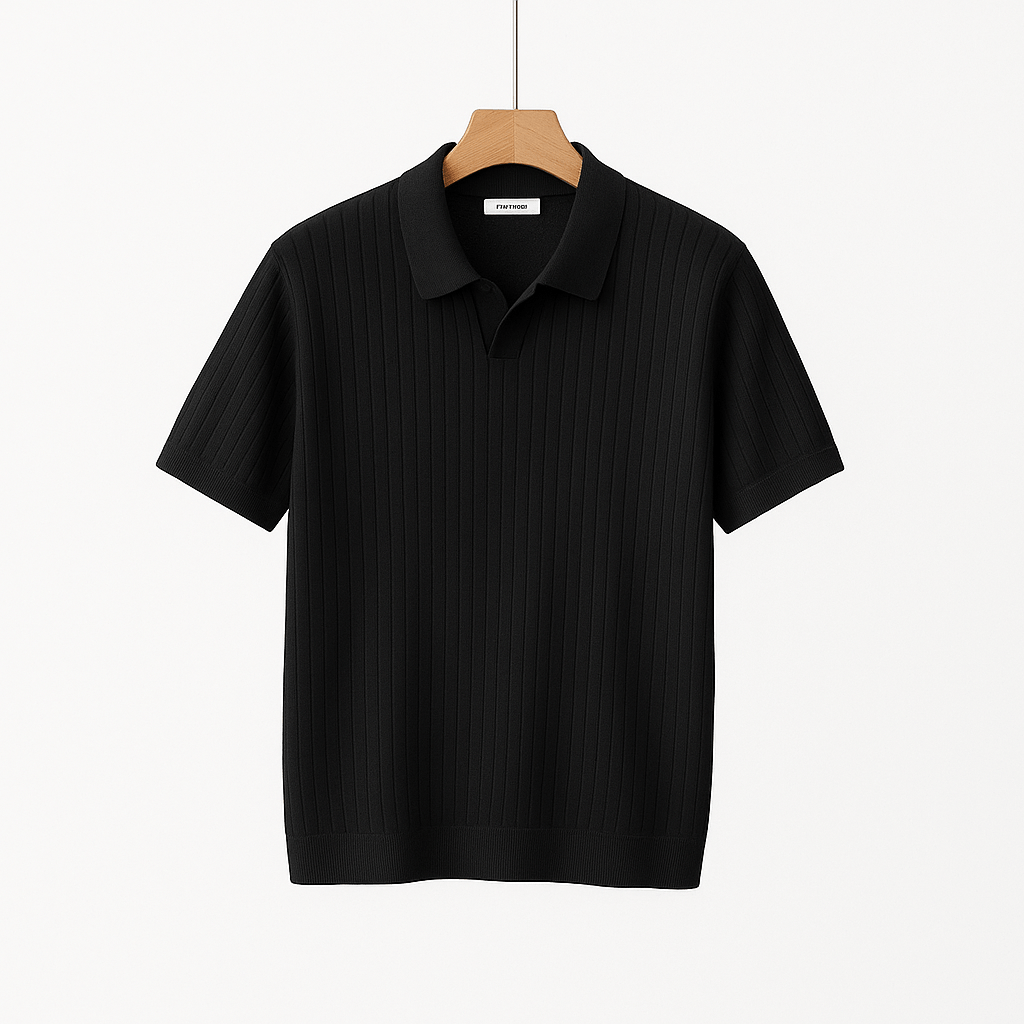 Strick Poloshirt Herren Kurzarm