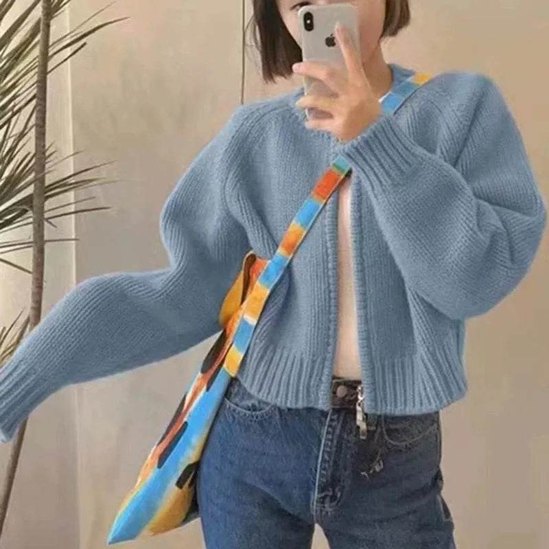 Cardigan per donna in design crop