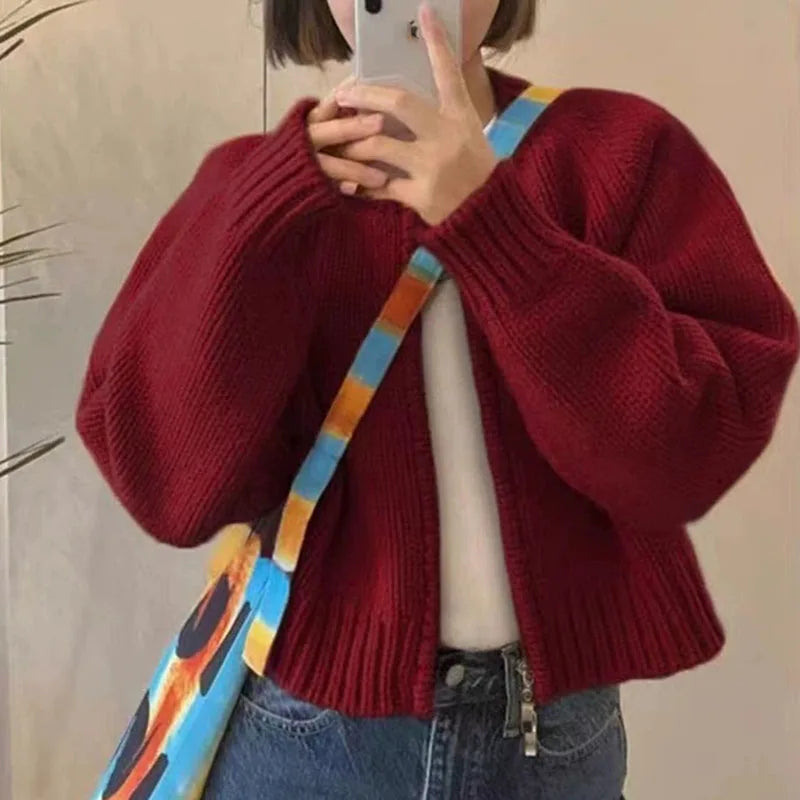 Cardigan per donna in design crop