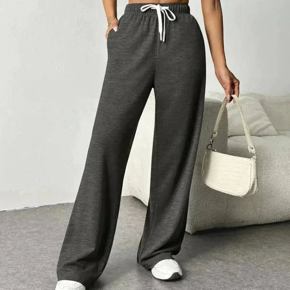 Stylische Jogginghose Damen mit Weitem Bein und Elastischem Bund – Bequeme Sporthose für Damen in Verschiedenen Farben 1