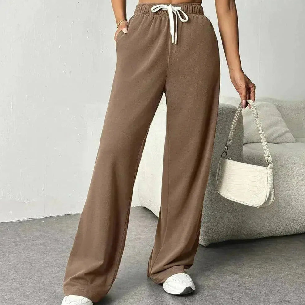 Stylische Jogginghose Damen mit Weitem Bein und Elastischem Bund – Bequeme Sporthose für Damen in Verschiedenen Farben 4