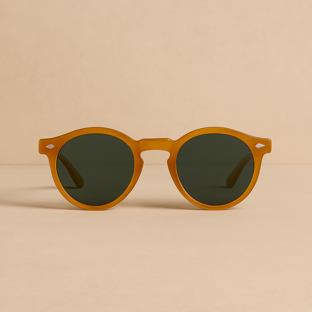 Stylische Runde Sonnenbrille mit UV-Schutz und Transparentem Rahmen