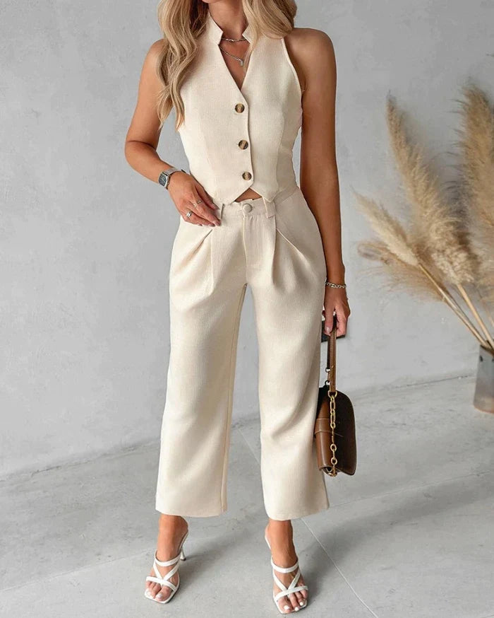 Stylisches Damenmode Set aus Oberteil und Hose