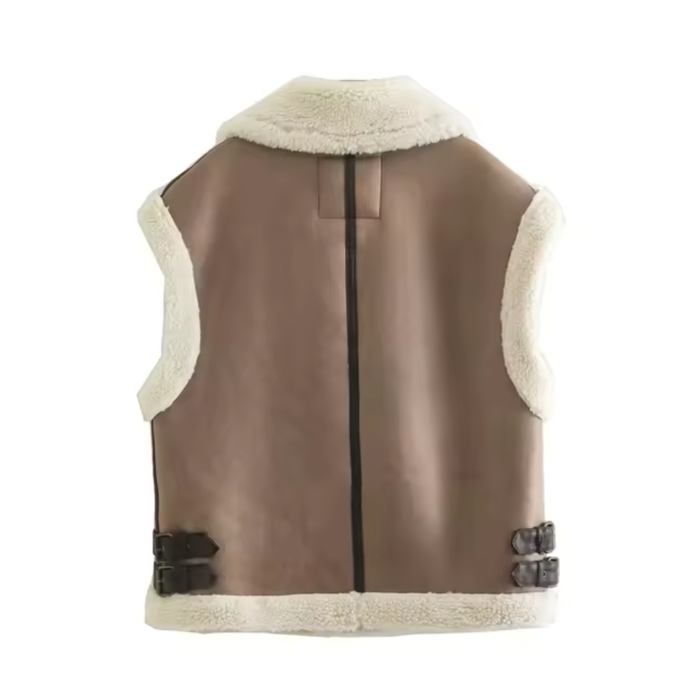 Fleece vest women with zipper