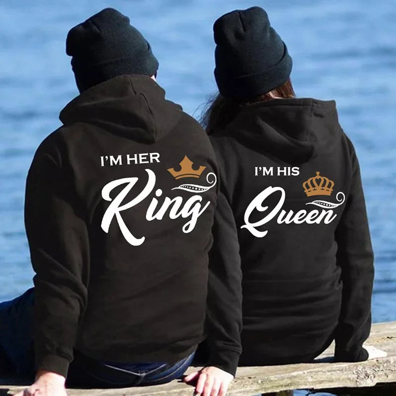 Hoodie für Paare mit His Queen und Her King