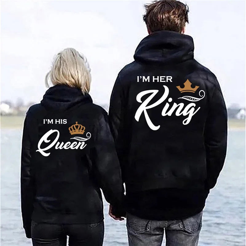 Hoodie für Paare mit His Queen und Her King