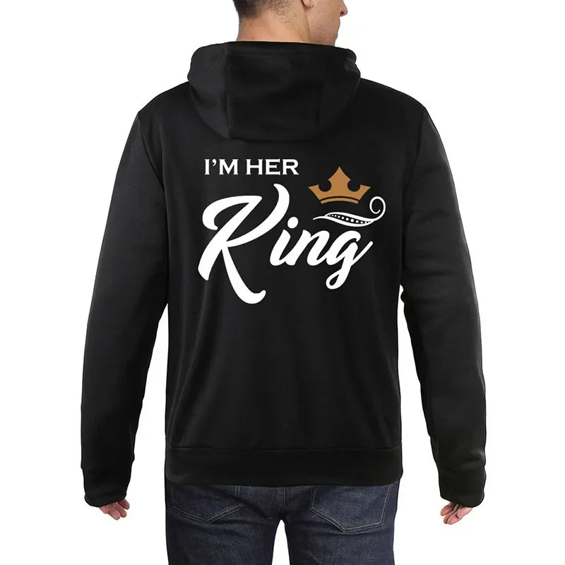 Hoodie für Paare mit His Queen und Her King