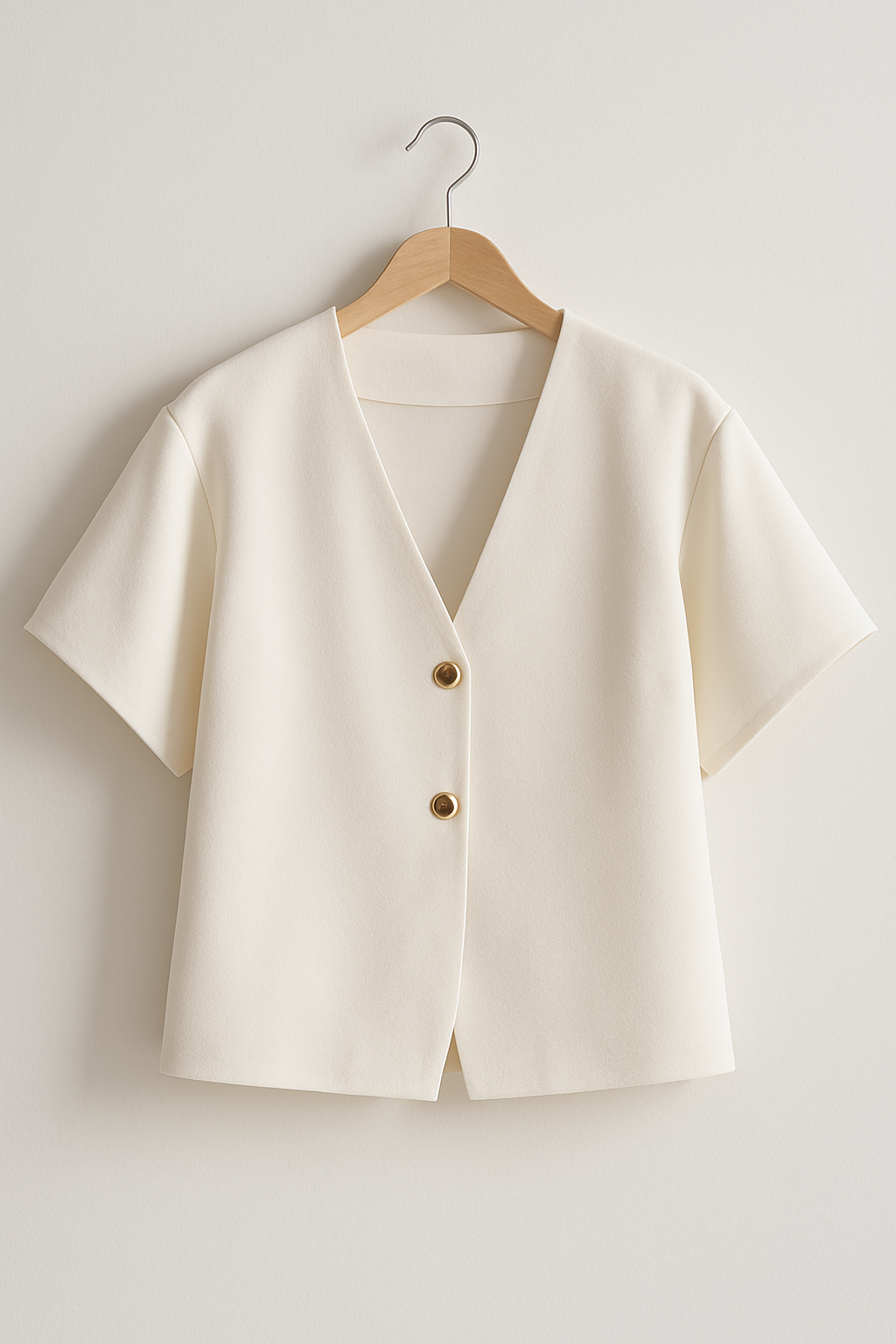 V-Ausschnitt Bluse mit Knöpfen