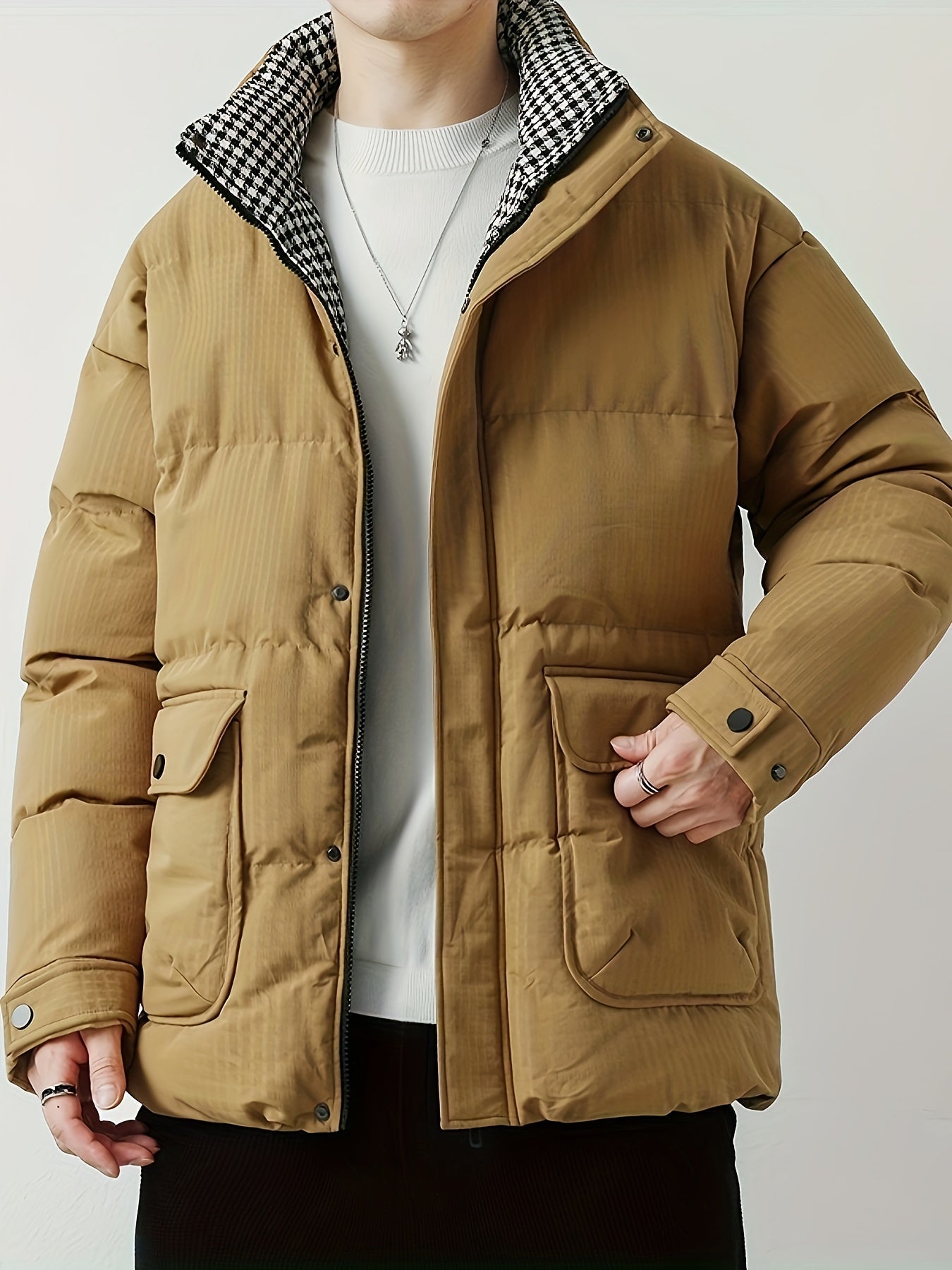 Gewattierte elegante Pufferjacke