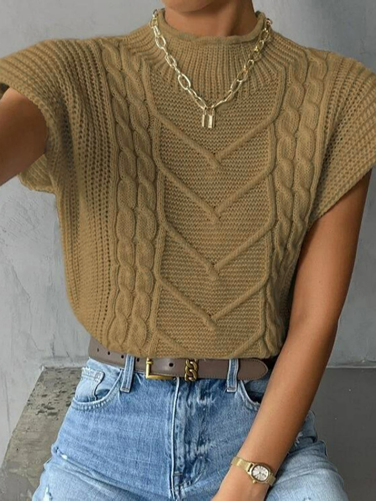 Vielseitige Strickweste Damen ohne Ärmel