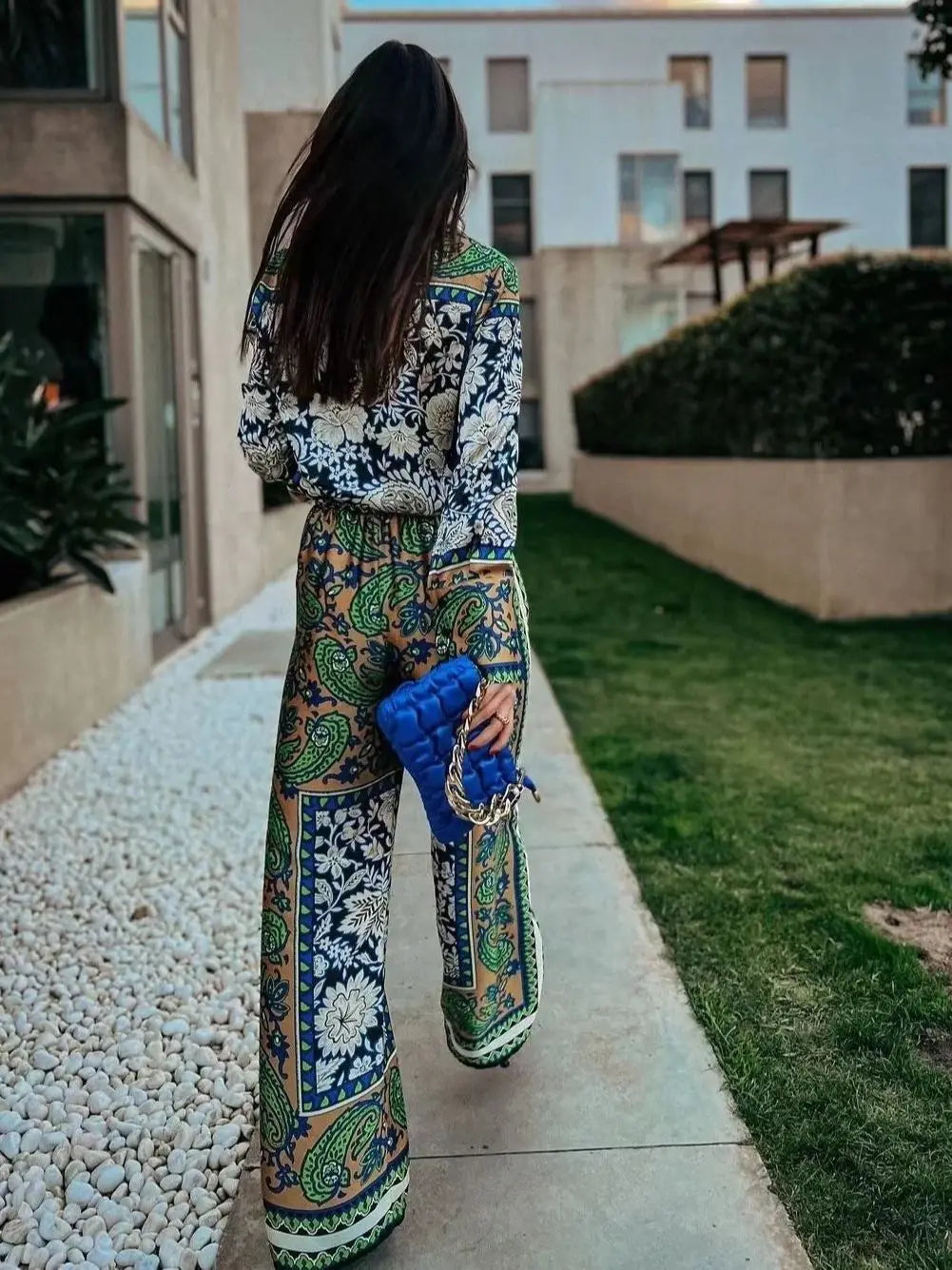 Vintage Boho Sommer-Set mit Hemd und Weiter Hose
