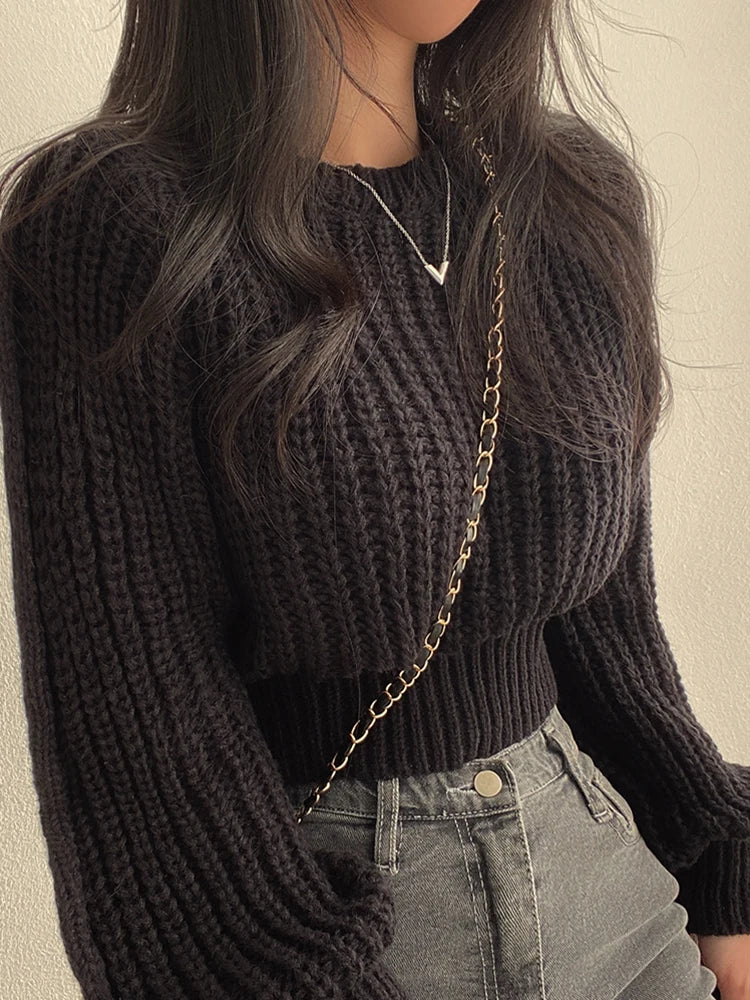 Maglione vintage da donna con taglio a lanterna