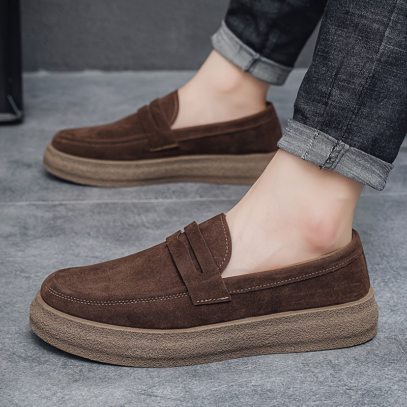 Vintage herrloafers med rund tå